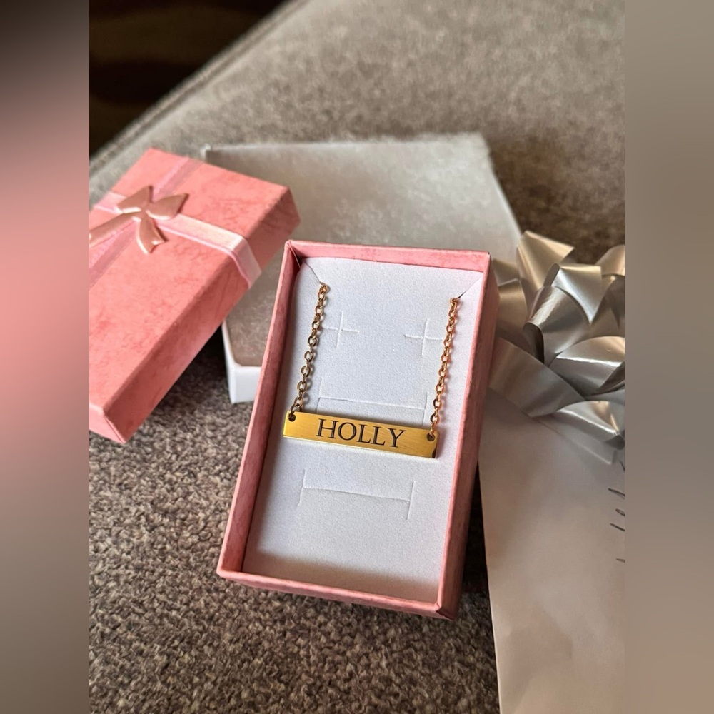 Personalized Heart Bracelet or Bar Necklace your choice have silver and gold
